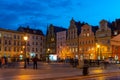 WrocÃâaw at dusk is a city on the Oder River in western Poland. ItÃ¢â¬â¢s known for its Market Square, elegant townhouses and